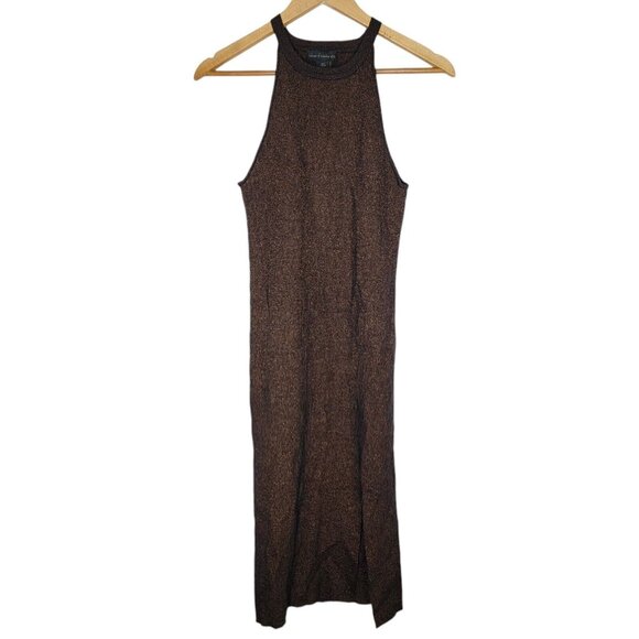 House of Harlow 1960 Ribbed Midi Dress Bodycon Knit Metallic Halter Women's‎ S - Picture 1 of 6